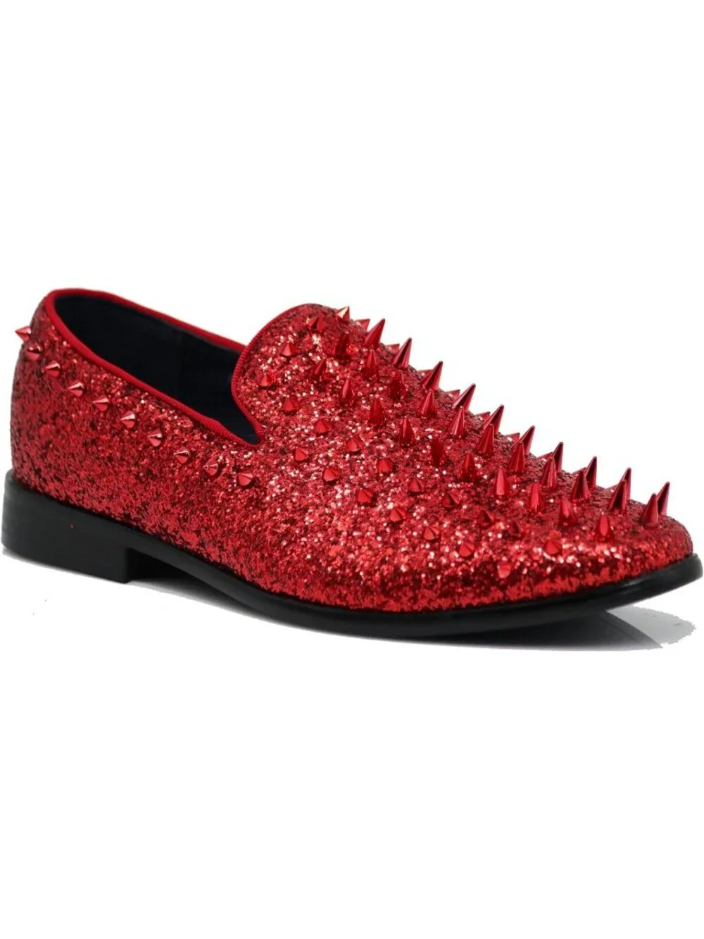 Enzo Romeo Men's Red Rubber Sole Vintage Loafers Slip On Classic Tuxedo Shoes